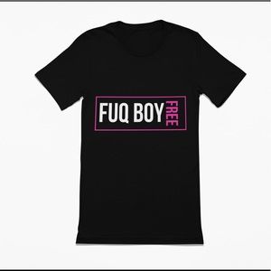 Plus Size Fuq Boy Free #fnfsummer Unisex White & Pink Streetwear T-Shirt